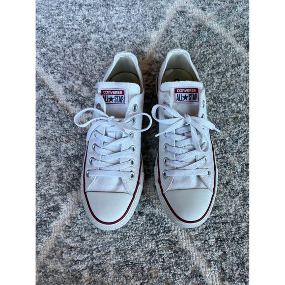 White Low Top Converse All Star - Women's 8, Men's 6 - Picture 3 of 7